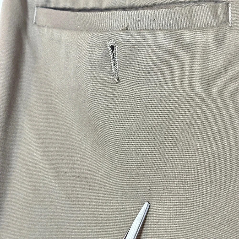 George Mens Dress Pants 38x29 Dark Tan Flat Front Straight Leg G26B300 Khaki
